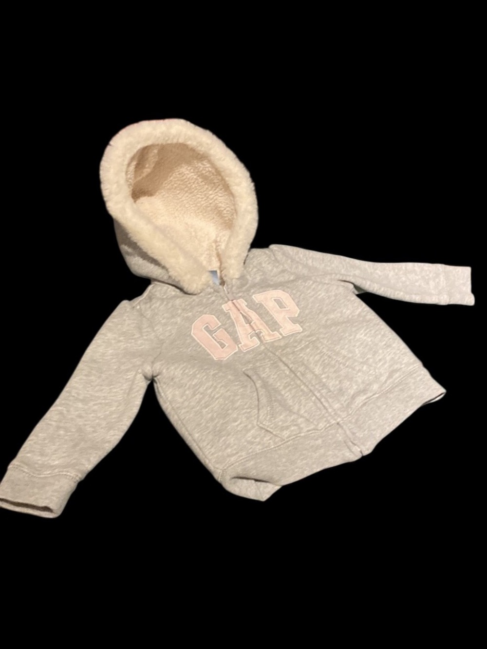 GAP Grey Sherpa Fleece Hoodie!!! 12-18 months… warm & cozy!!!